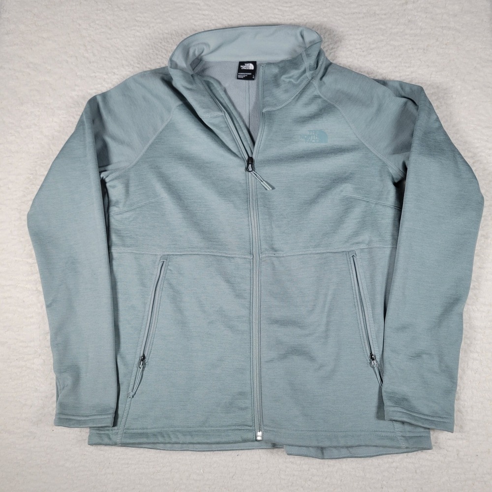 The North Face Full Zip Fleece Jacket Womens Size Large Sage Green Heathered L